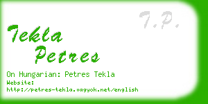 tekla petres business card